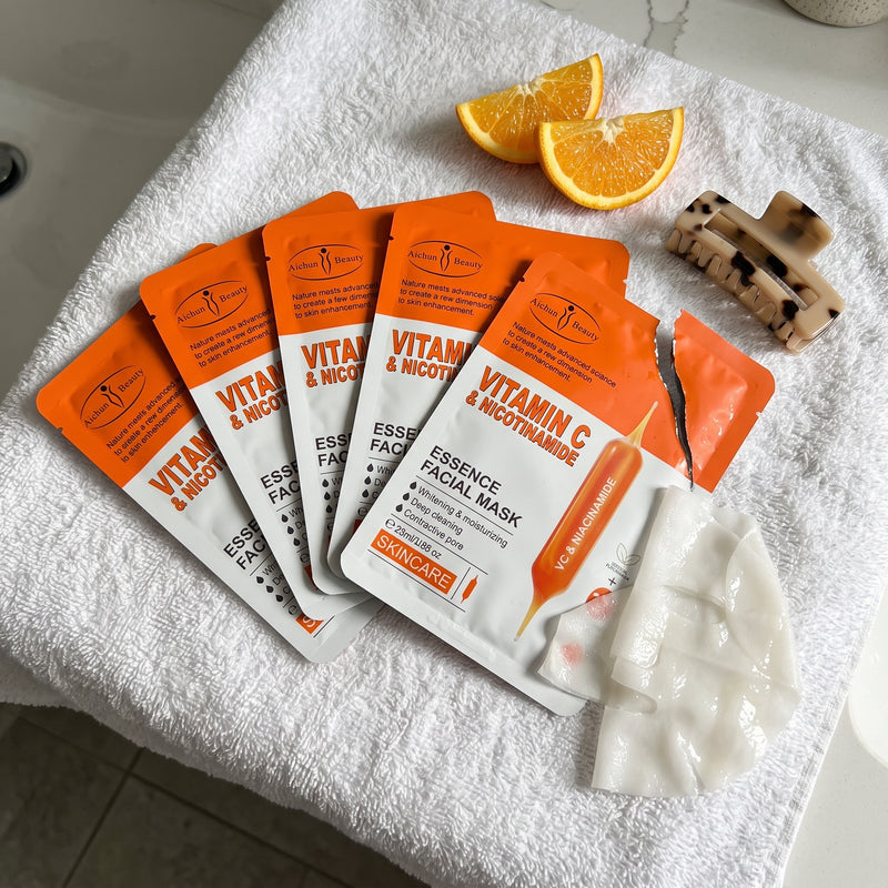 Mascarillas de Tela con Vitamina C · 5 unidades